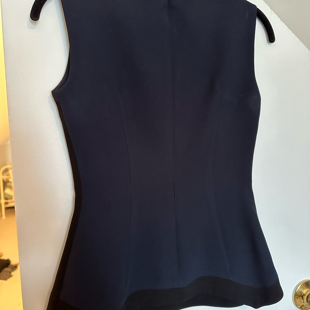 O’2nd Fitted Navy Structured Peplum Top - Size 0 - image 3